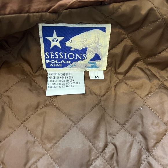 SESSIONS POLAR WAER VINTAGE Brown Windbreaker Casual Jacket - Picture 2 of 5
